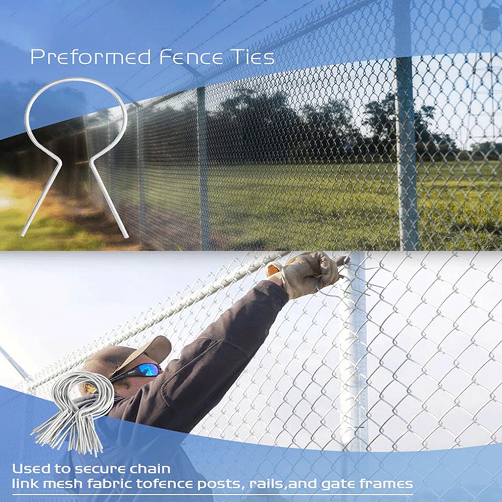 100 buc Legătură Multifuncțională pentru Gard din Lanț Calibru 11 Răsuciri Metalice Robuste pentru Proiecte de Împrejmuire Fermă și Grădină Consumabile