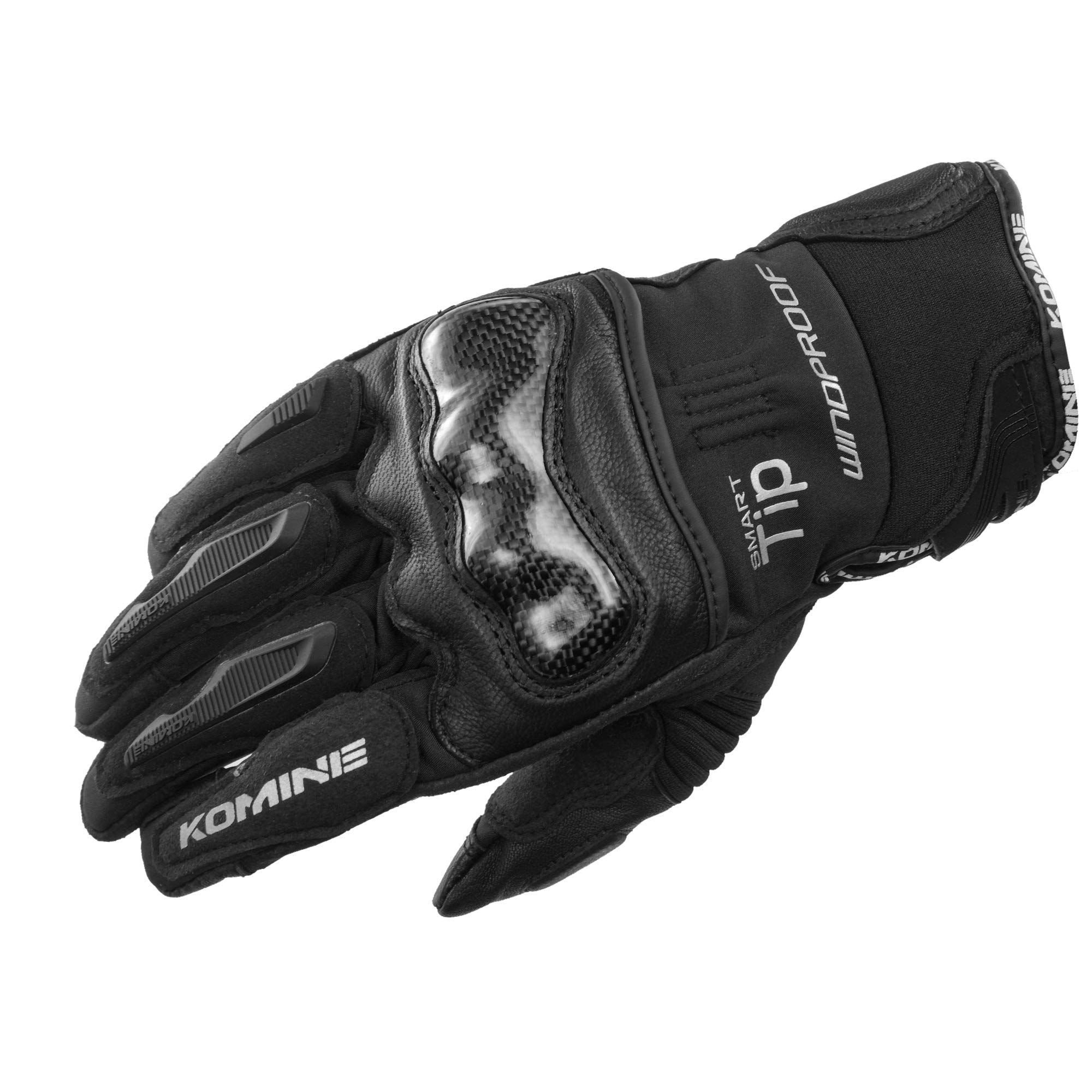 

Motorcycle Carbon Protect Windproof Gloves Black M For All Seasons Carbon Stretch Material Windproof Protector [Komine] GK-821