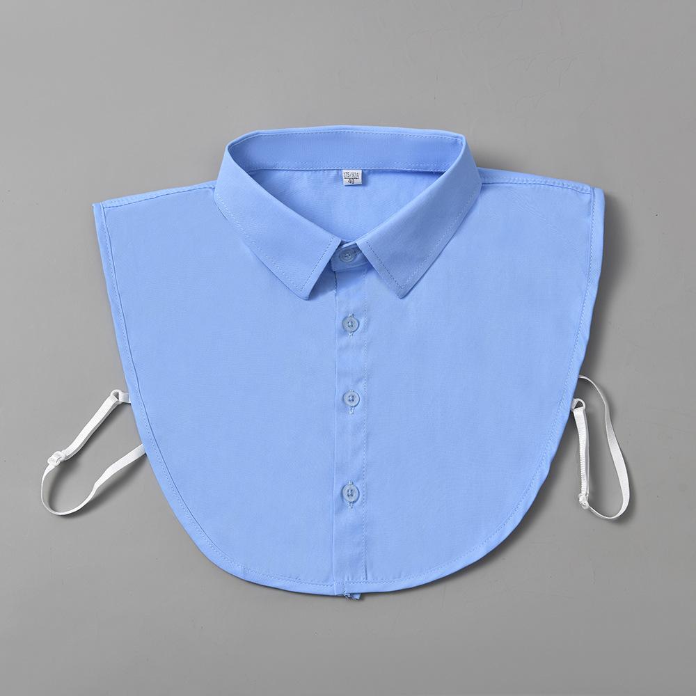 Fake Collar Men'S Pure Cotton Formal Shirt Fake Collar Solid Color Pointed Collar Decorative Collar Sweater With Fake Collar Inside