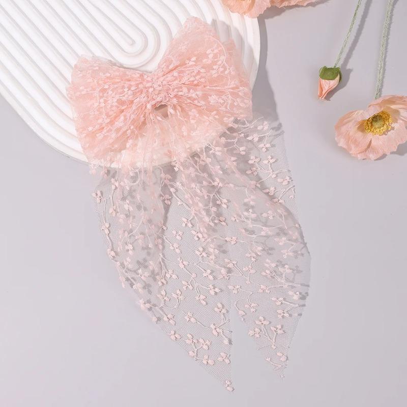 Süße Spitze Große Schleife Haarspange Elegant Stickerei Doppellagige Schleife Haarnadel für Mädchen Koreanische Kinder Accessoires Kopfschmuck Geschenk