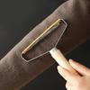 Stainless Steel Double-Sided Lint Remover with Wooden Handle for Woolen Coats
