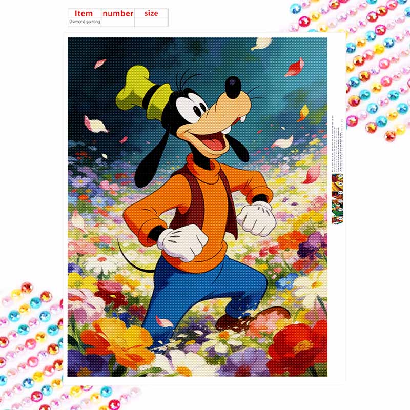 Disney Goofy Flower Field Diamond Paint Painting Art Kit Handmade DIY5D Home Decor Gift