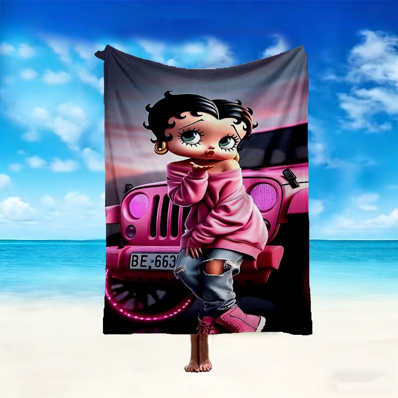 1pc Cozy Print Blanket, Betty Boop Blanket Appropriate for Home Picnic and Travel Adventures