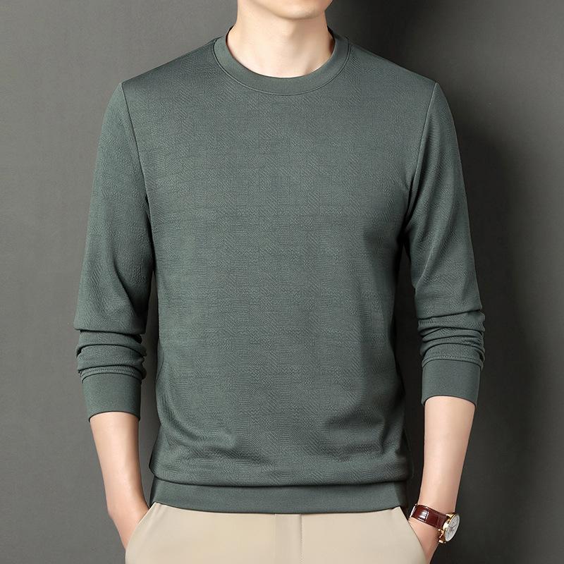Spring Men'S Middle-Aged And Young Men'S Round Neck Long-Sleeved Casual Simple And Comfortable Soft Knitted Sweater Men