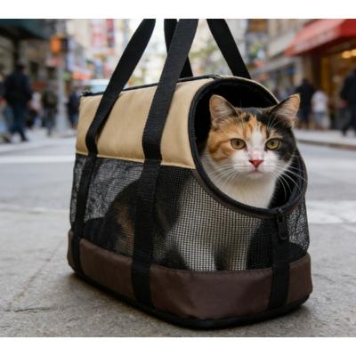 Foldable Pet Carrier Bag with Mesh - Lightweight Portable Shoulder Tote for Small Dogs & Cats Breathable Handbag for Outdoor Travel In Spring Summer