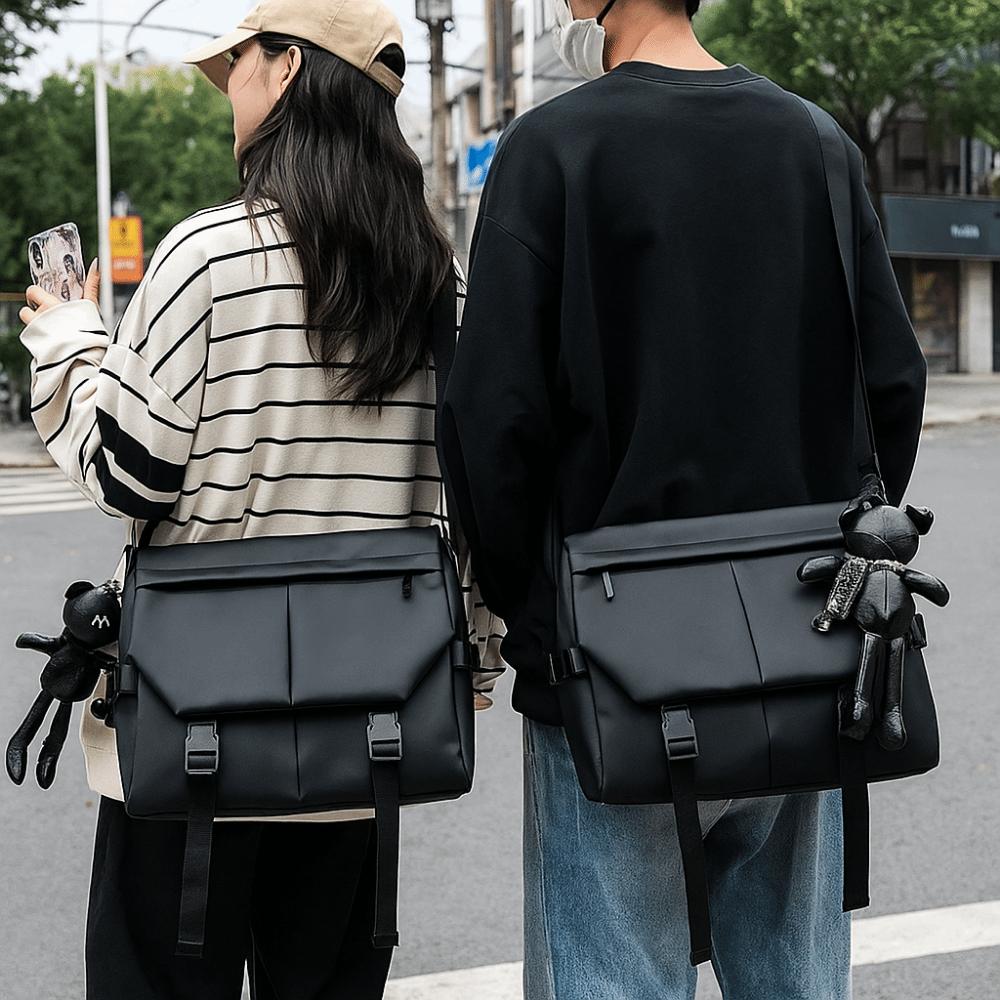 Multi-pocket Crossbody Shoulder Bag Nylon College Backpack Waterproof Messenger Bag  Cycling Use
