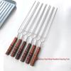 OEING Stainless Steel BBQ Skewers with Wooden Handles (5-Pack)