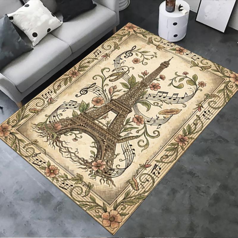 2025 New Paris Eiffel Tower Carpet Rug for Living Room Bedroom Home Sofa Decoration,Kids play Non-slip Floor Mat95