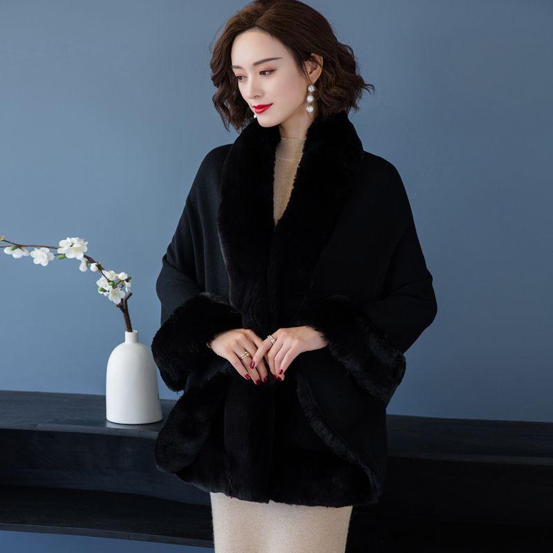 New warm outerwear autumn and winter thick shawl jacket fashionable cape women's clothing knitted sweater