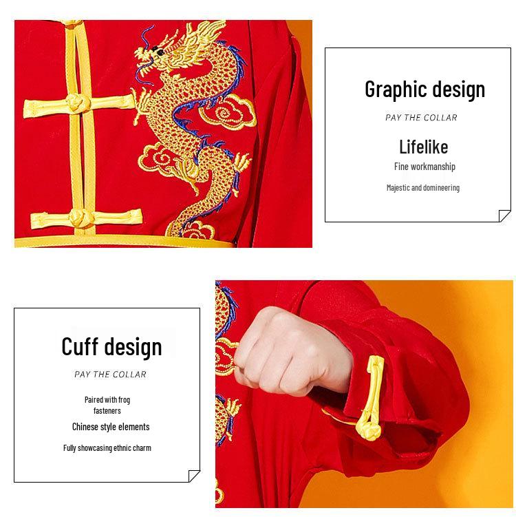 Kids' Martial Arts Performance Uniform for Boys and Girls - Primary & Secondary School Tai Chi Practice Attire