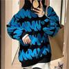 Autumn and Winter New Lazy Flocking Pullover Sweater Women's Thick Round Neck Towel Embroidered Western Style Sweater Top