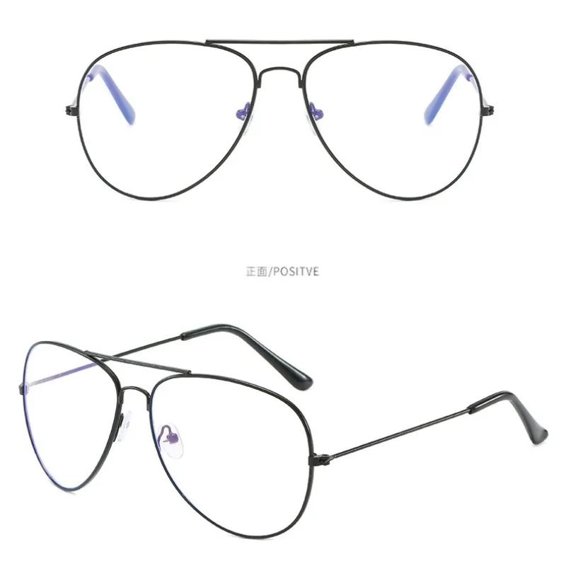 Finished Myopia Glasses Women Men Double Beam Nearsighted Eyewear Metal Frame Minus Diopter -0.5 To -6.0 HD Prescription Glasses