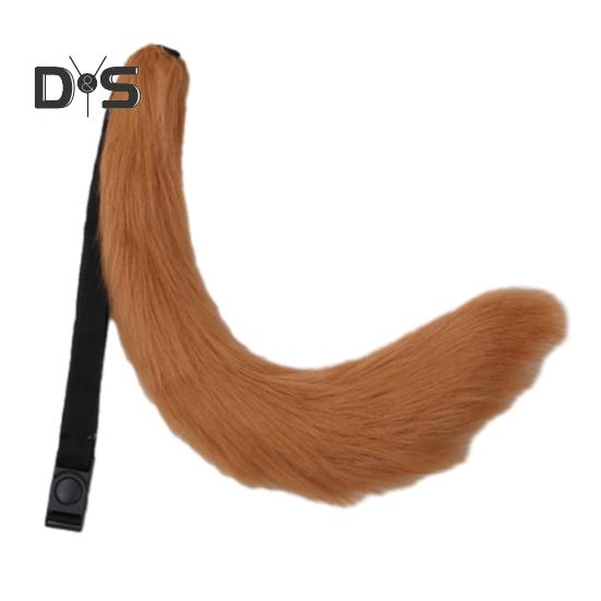 Cosplay Fake Fox Tail Soft Fuzzy Plush Solid Color Adjustable Waist Circumference Elastic Band Performance Club Dance Paty Costumes Prop Artificial