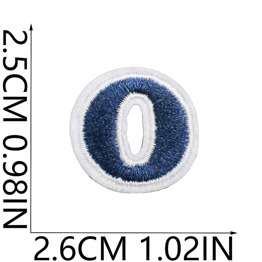 Mini Pegatina de Tela Bordada con Alfabeto Inglés Tamaño Pequeño DIY para Bolso Cambiante Parche Decorativo Pegatina Etiqueta Bordada por Computadora Número