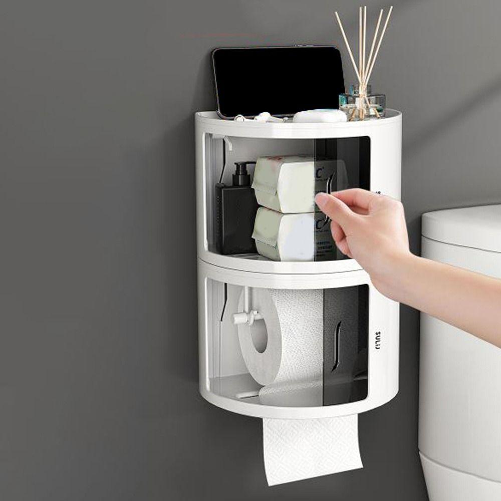 

Пластиковый лоток для туалетной бумаги, стойка для хранения косметики без проколов, креативная коробка для хранения бумаги для дома