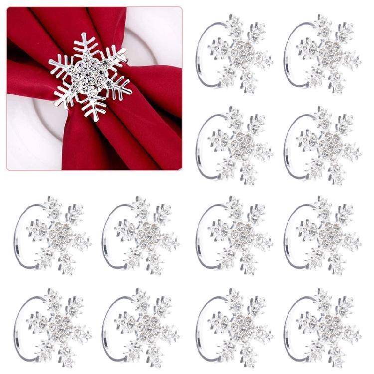Kitchen Restaurant Table Decoration Snowflake Napkin Buckle Napkin Rings