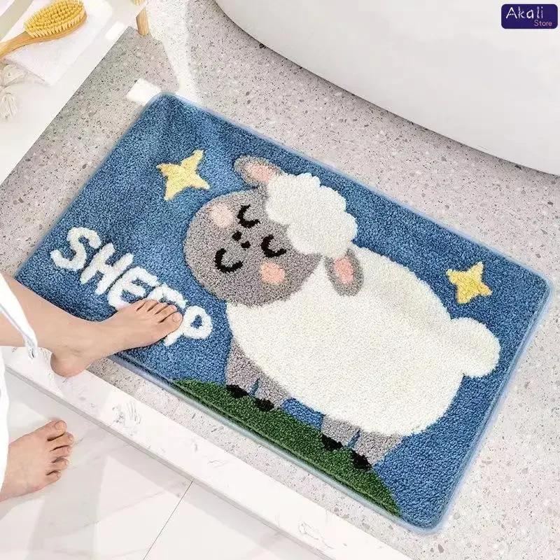 Super Soft Cartoon Plush Floor Mat Wear-resistant Water-absorbing Carpet Bathroom Water-absorbing Non-slip Floor Mat Home
