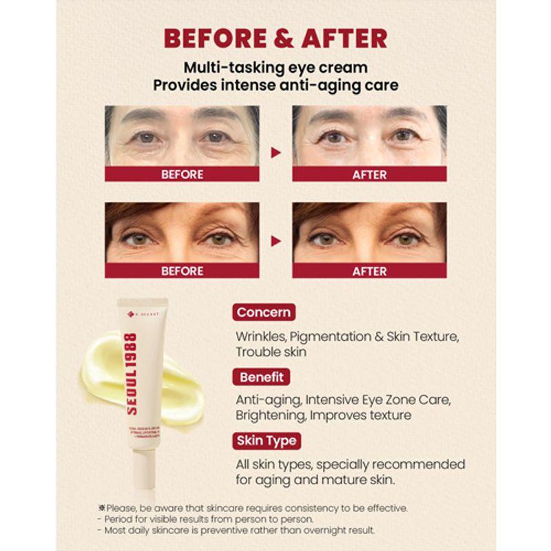 KSECRET SEOUL 1988 Eye Cream : Retinal Liposome 4% + Fermented Bean