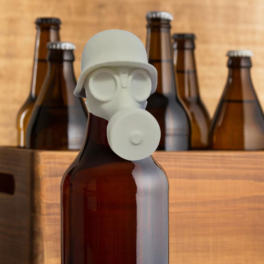 Gas Mask Wine Stopper Reusable Beer Bottle Topper Beer Bottle Stopper for Liquor Preservation & Dustproofing