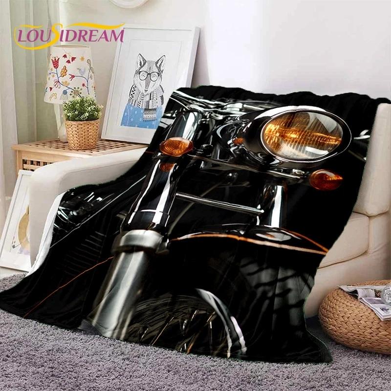 Motocross Modern Retro Motorcycle Soft Flannel Blanket for Bed Bedroom Sofa Picnic,Throw Blanket for Cover Outdoors Leisure Gift