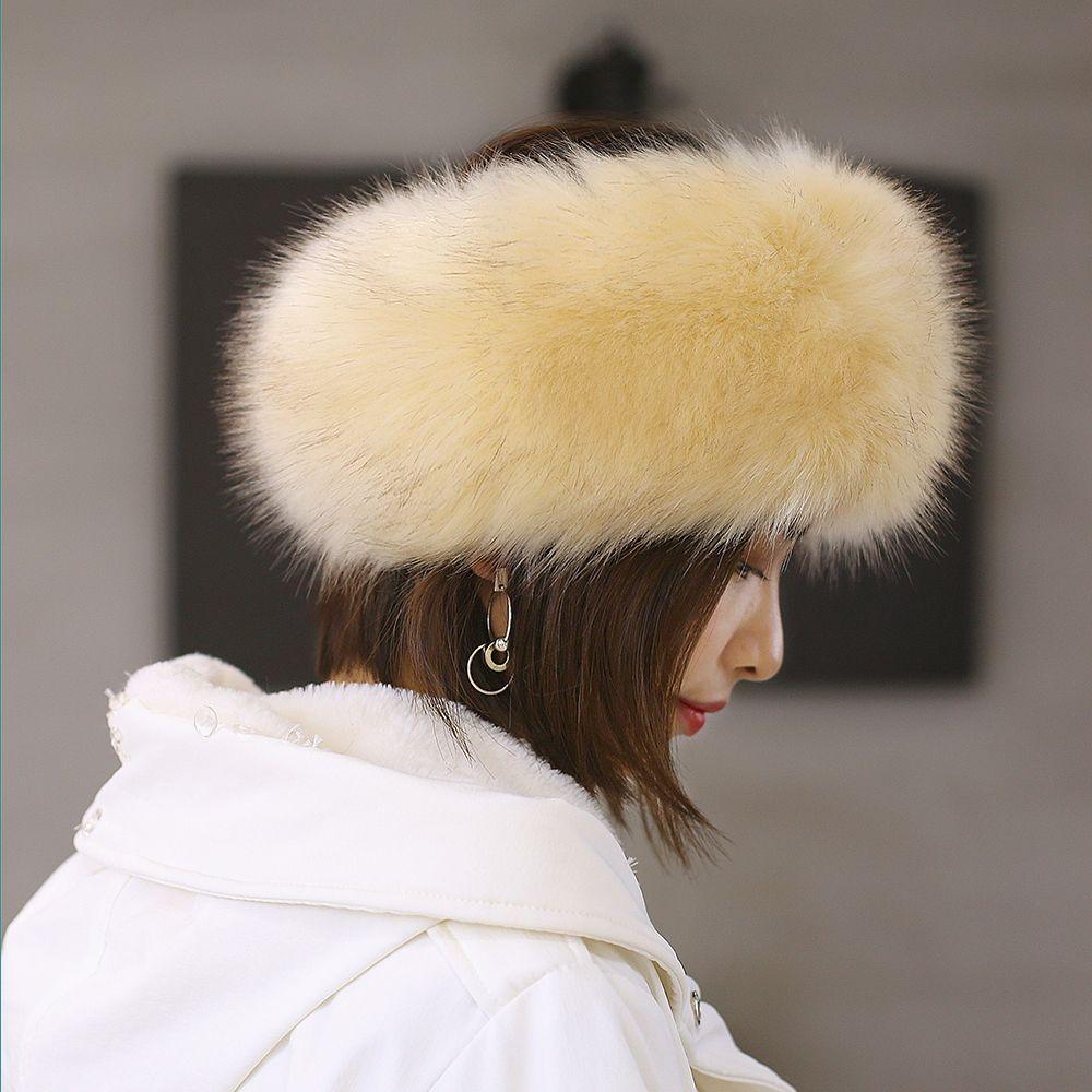 Fashion Winter Earwarmer Thick Fluffy Women Russian Cap Headband Hat Faux Fur