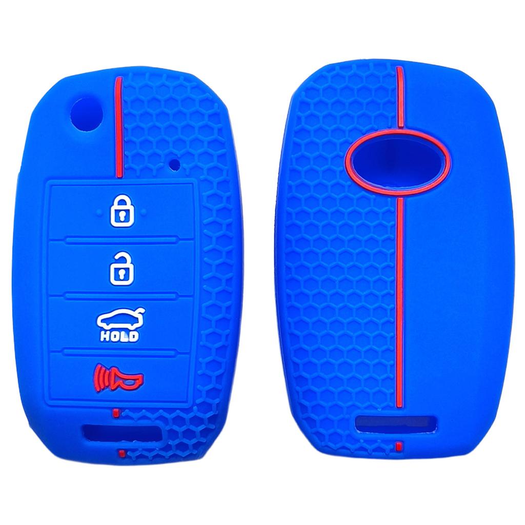 Suitable for Kia K5 Optima Sportage K3 Sorento Folding 4-button Honeycomb Pattern Silicone Car Key Cover