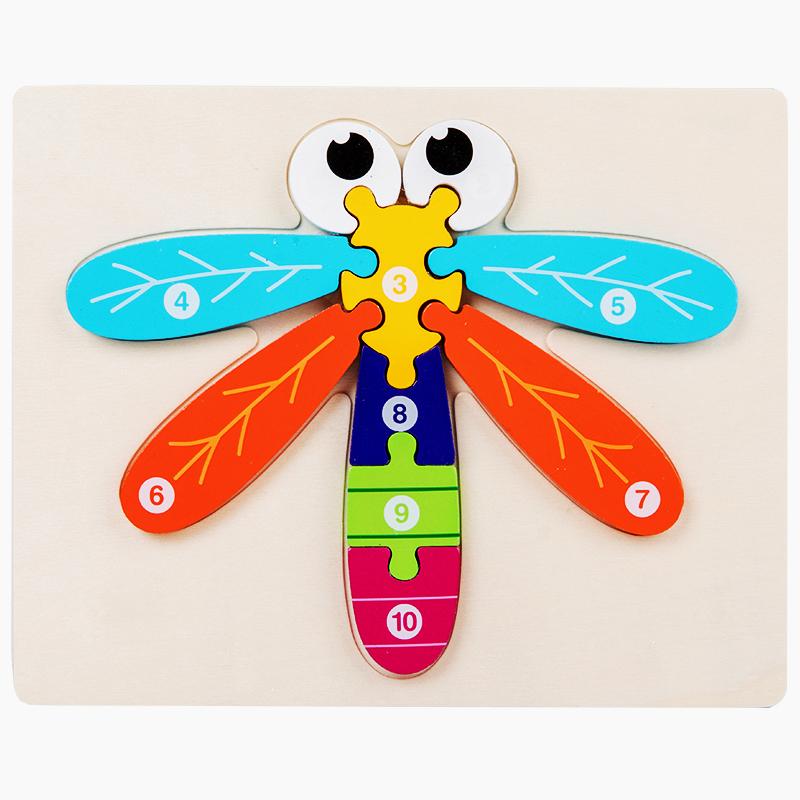 1 KS 3D Puzzle Drevené Zvieratko Skladačka Raná Výchova Triedenie Farieb Učenie Vzdelávacie Hračky Pre Malé Deti Darček