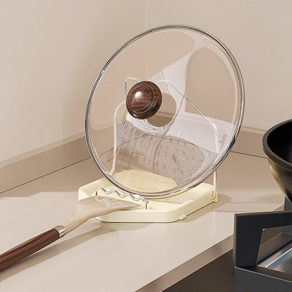 Folding Pot Lid Rack Rustproof Spoon Rest Multi-functional Pot Cover Shelf Cabinet