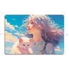 Girl With Snowy Hair Embracing A White Kitty Vretieljer Metal Sign Mural Printing Club Create Garage Tin Sign Poster