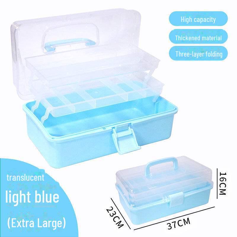 Large Capacity 3-Layer Transparent Art Tool & Pencil Storage Box