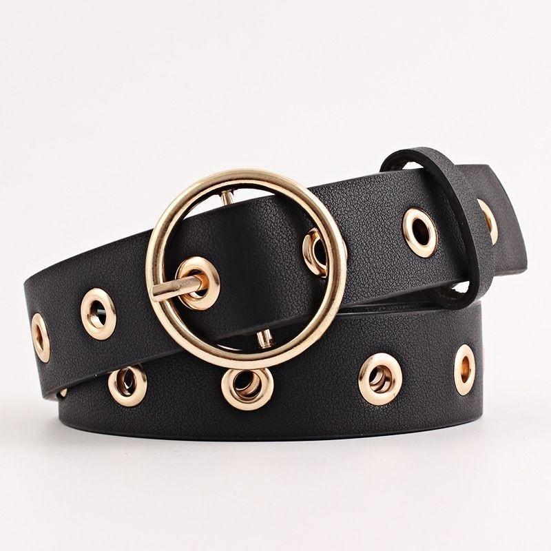 Trendy White Pu Belt For Denim Versatile Simple Style Buckle For Casual Wear