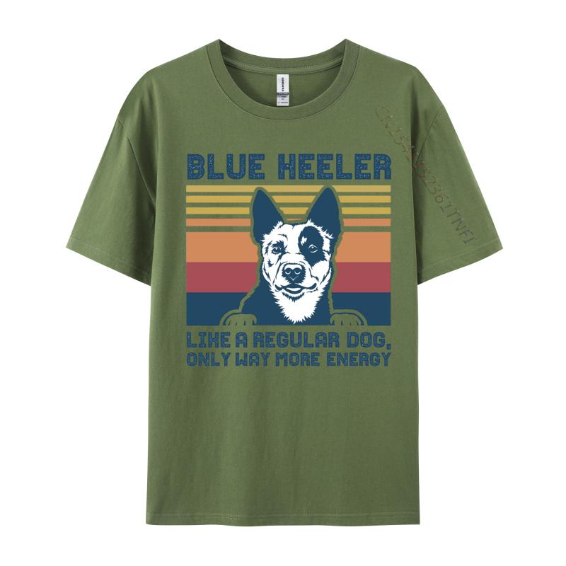 

Blue Heeler Cattle Dog Tshirt Pop Art Slim Fit Tops Shirt Pure Cotton Tshirts For Men Comfortable TeeShirts 4XL