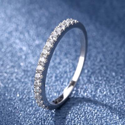 S925 Silver Ring Moissanite Diamond Ring for Women Simple Fashion Light Luxury Niche Closed Mouth Personality Small and Compact