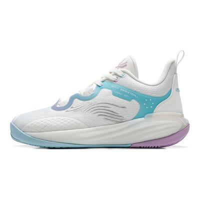 Fabric Shock Absorbing Non-Slip Wear-Resistant Low-Top Basketball Shoes Men Sneaker White Purple Blue 112221604Q-6