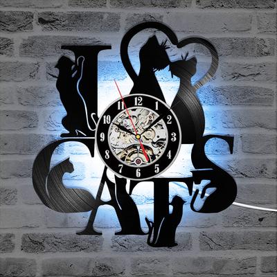Record Wall Clock Vintage LED Clock Art Silent Unique Decorative Clock 3D Hanging CD Wall Clock