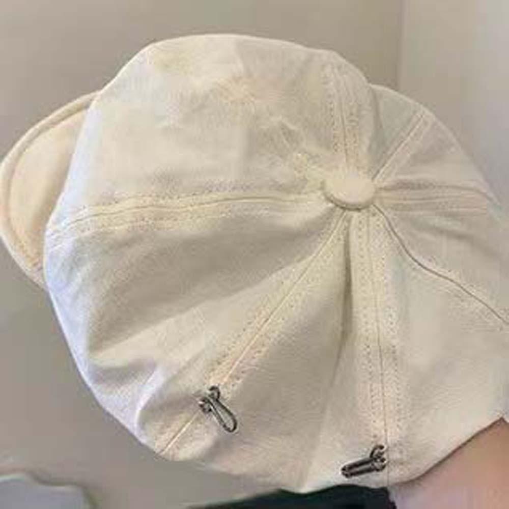 Street Style Retro Octagonal Hat Big Head Circumference Women Artist Hat Cloud Beret Cap  Women