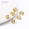 18K Gold Plated Brass Irregular Rhombus Spacer Bead Bracelet Beads For Jewelry Making Findings DIY Handmade Crafts Wholesale