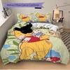3pcs Winnie the Pooh Floral Bedding Set Includes 1 Quilt Cover and 2 Pillowcases, Comfortable Q093