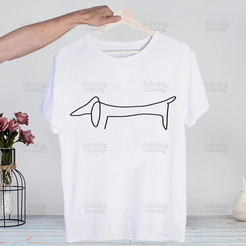 Dachshund Teckel Funny Cute Dog Animal Funny T Shirt Men New Casual Short Sleeve Tshirt Homme Manga Unisex T-shirt Tees