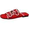 Fashion versatile simple casual comfortable sandals women 2025 new summer wear non-slip one-word beach shoes