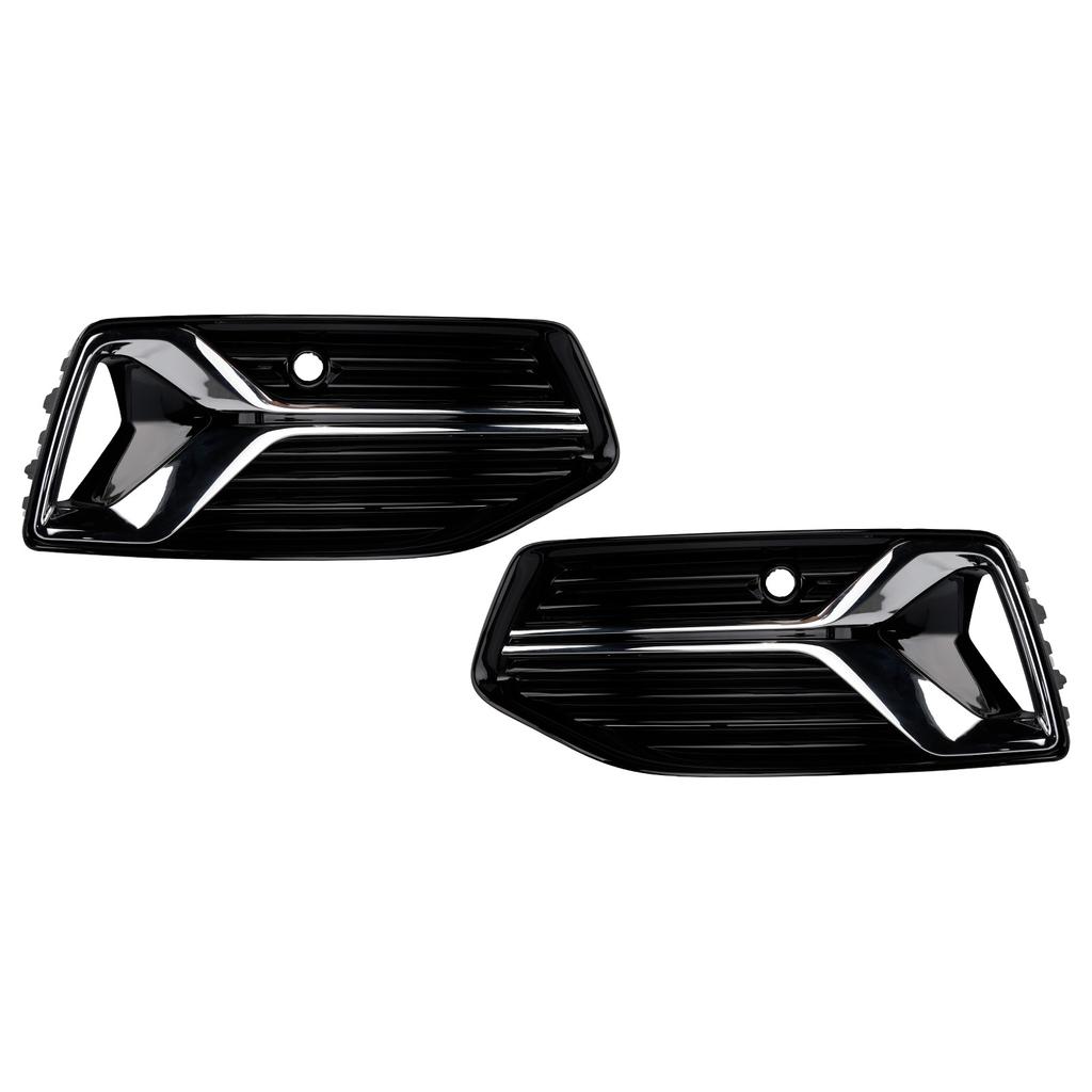 2PCS Front Bumper Fog Light Cover Grille Grill Fit A6 C8 2019-2023