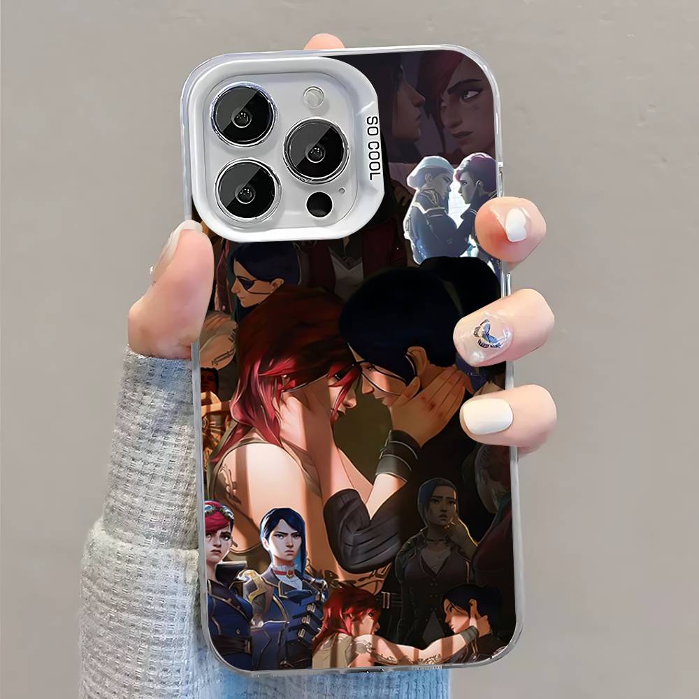 

Arcane Vi C-Caitlyn Phone Case For iPhone 16,15,14,13,12,11,Pro,XS,Max,Plus,Mini,SE White Candy Matte Shockproof Cover iPhone16