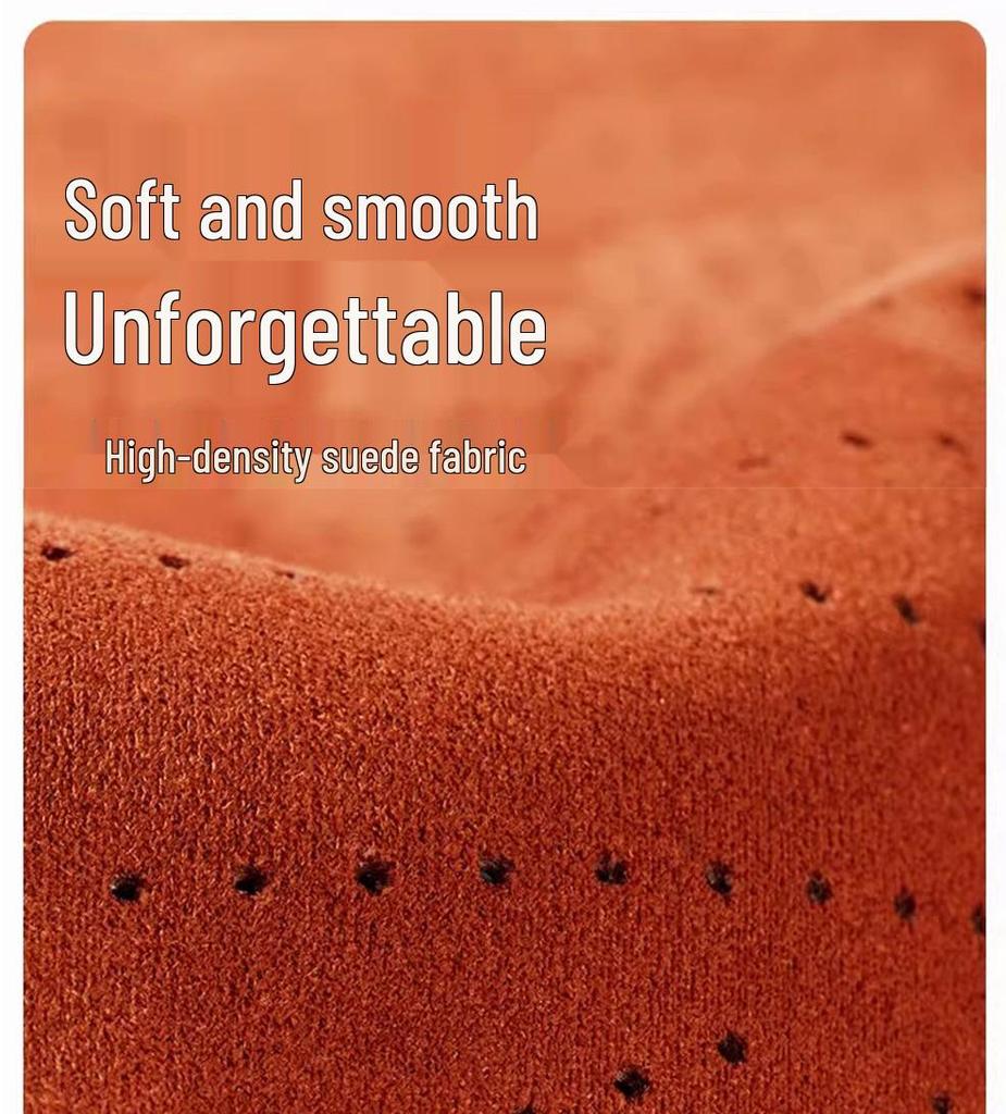 Idealna Uniwersalna Poduszka na Siedzenie Samochodowe z Zamszu L6L7 – Oddychająca, Perforowana, Cztery Pory Roku z Osłoną