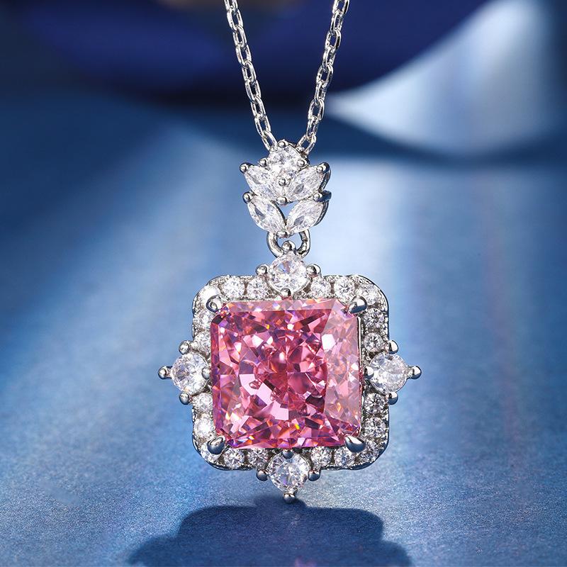 Autumn And Winter Jewelry High Carbon Diamond Ice Flower Cut Copper Inlaid Princess Square Premium Set 12 * 12-10 * 10