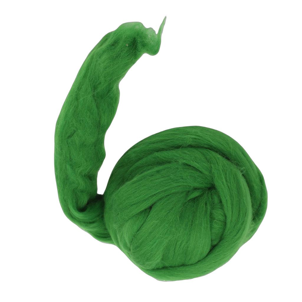 Wool Roving 200g Green Soft Comfortable Wool Roving Yarn for Felting Weaving