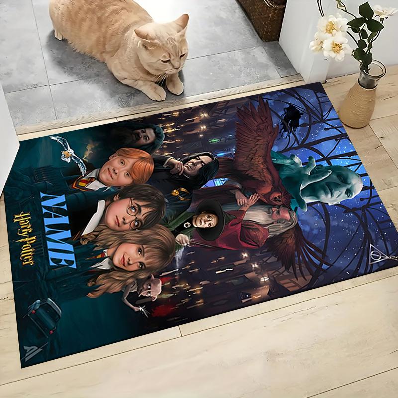 Custom Name Green Serpent Magic Carpet Rug Customizable Soft Washable Anti-Slip Home Living Room Sofa Mats Personalized Rug. 090939