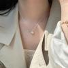 Minimalist Style Silver Ball Double Drop Feeling Collarbone Chain Gentle Temperament Daily Commuting Accessories
