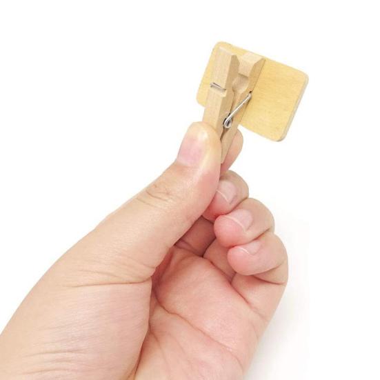 50 buc Mini Table cu Cretă și Cleme din Lemn Semne pentru Masă Rezervată Mini Mesaje Drăguțe