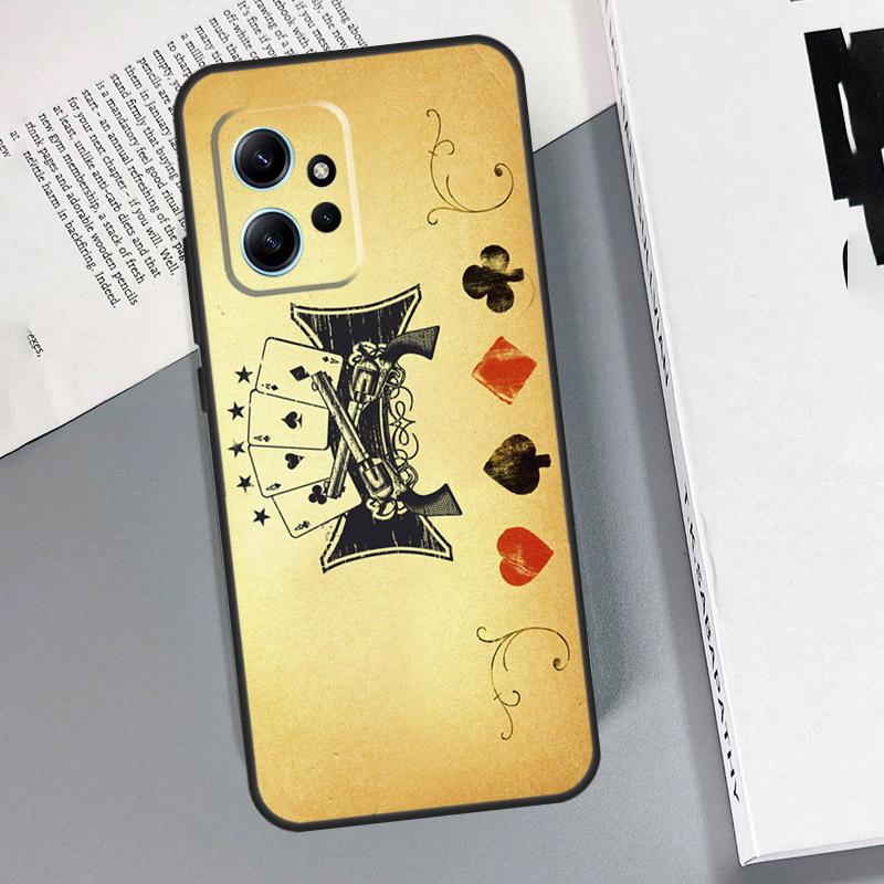 Spades Poker Play Cards Ace Case For Xiaomi Redmi Note 14 10 11 12 13 15 Pro Plus Cover For Redmi 15 15C 14C 12C 10C 13C