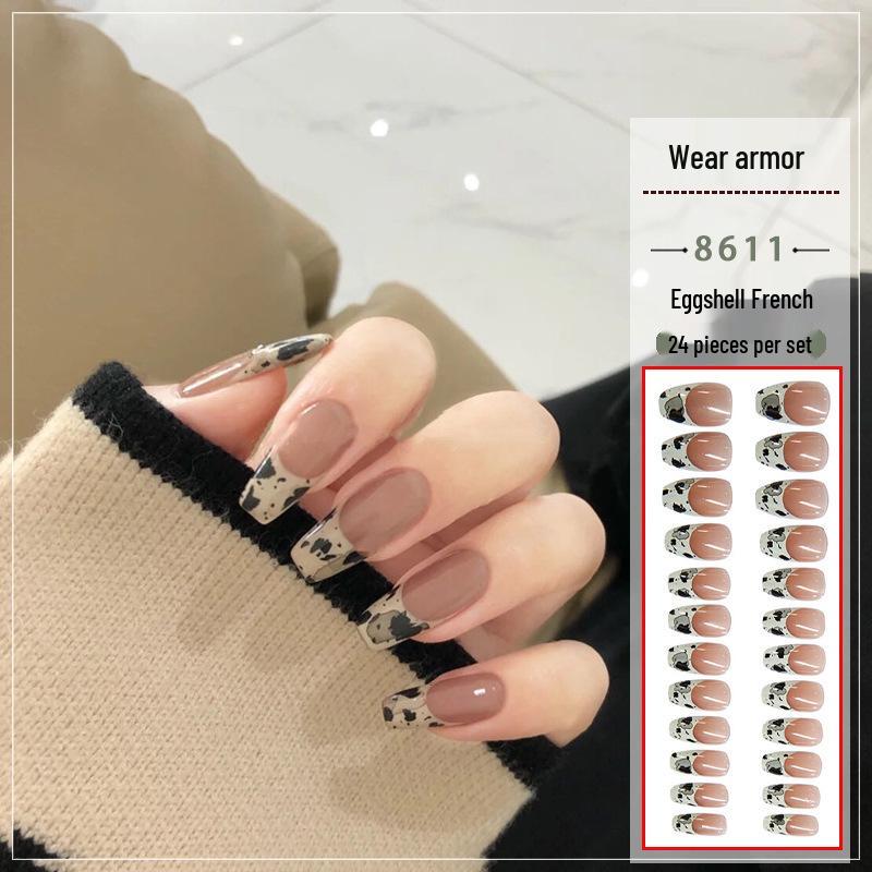 

Removable Ballet Nails: Wearable French & Leopard Print Manicure Patches Glue Kit